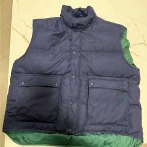 Like New! Vintage 90’s Goose down Eddie Bauer Navy and Forest Vest